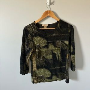 Notations Green Patterned Top